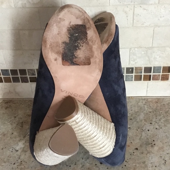 Vince Percey Suede Open Toe D’Orsay Wrap Block Heel Sandals - Picture 11 of 13